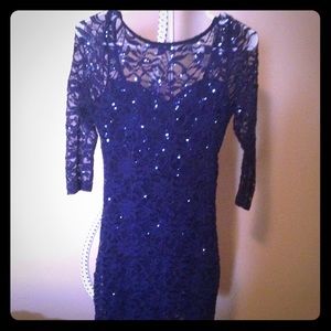 Blue lace sparkly dress