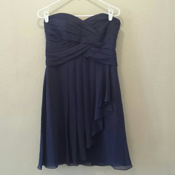 Navy Blue Strapless Dress
