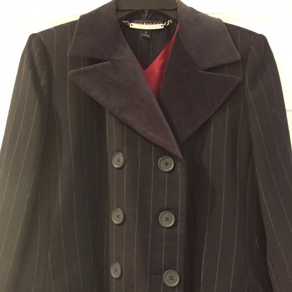 Navy pinstriped coat - Picture 2 of 4