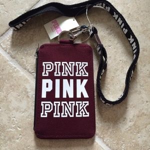 NWT Maroon ID case and lanyard