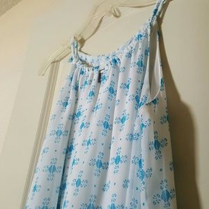Blue Chiffon Maxi Dress