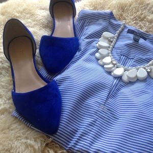 J Crew suede blue flats