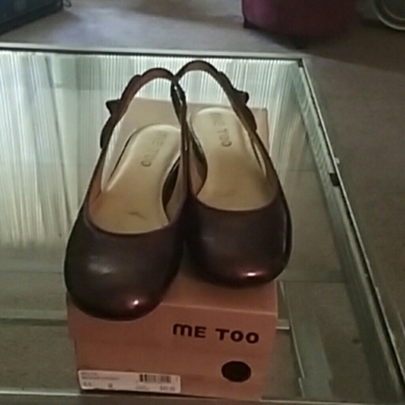 Bronze patent leather flats