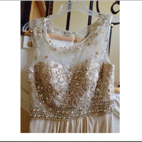 Beautiful beaded and lace gown.