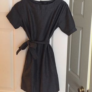 Adorable button down back grey fit and flare dress
