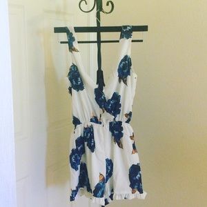 Blue Flower Romper