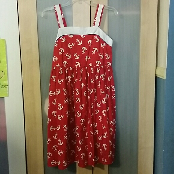 Girl's red nautical dress