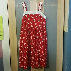 Girl's red nautical dress