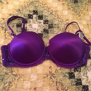NWT VS Pink multi-way 36D bra w/ sequins -- bling!