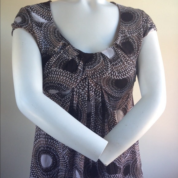 Brown and white SS blouse