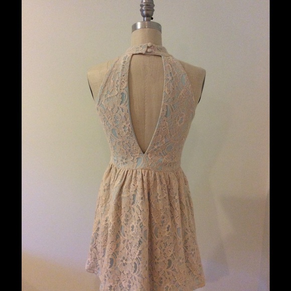 Ark & Co | Baby Blue dress w cream lace overlay - Picture 3 of 5