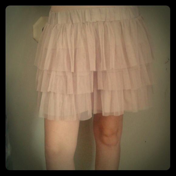 Pastel pink layered skirt