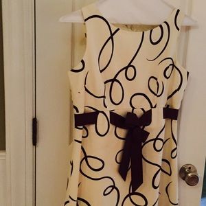 Adorable dress, cream and brown. Designer!