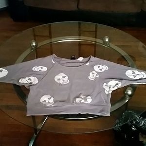 Grey sequine and skulls sweater