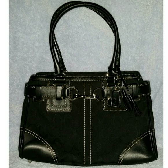 Coach Handbags - Coach Hampton Black Signature New Without Tags!!