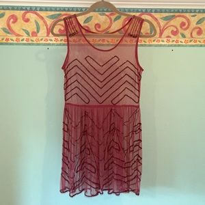 Free people mesh sequins slip dress.