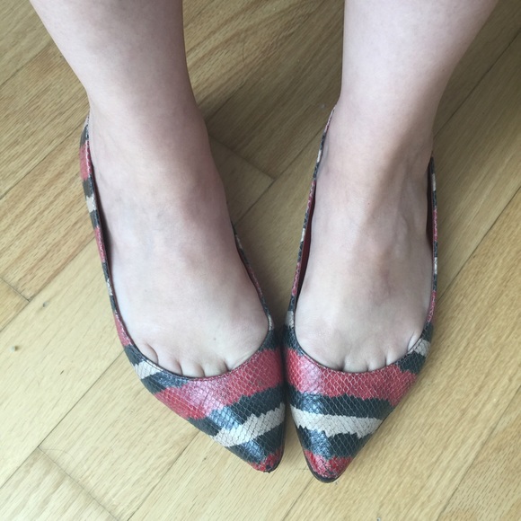 Loeffler Randall Shoes - Loeffler Randall Red Watersnake Print Flats 37 Loeffler Randall Shoes - Loeffler Randall Red Watersnake Print Flats 37