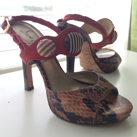 Sam Edelman Red/snake print Tribal sandals
