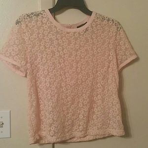 Pink Blouse with Embroidered Flowers