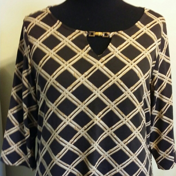 SOLD Charter Club Brown and Gold Top SOLD