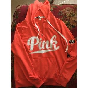 Pink Victoria's Secret Sweat Shirt Half Zip!
