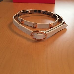 Betsey johnson white studded belt.