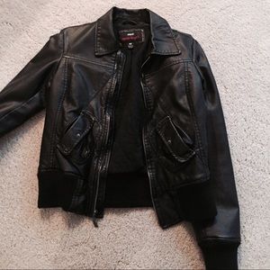 Black leather jacket