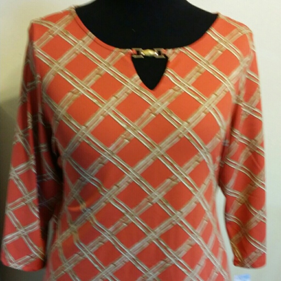 SOLD Charter Club Orange and Gold Top SOLD