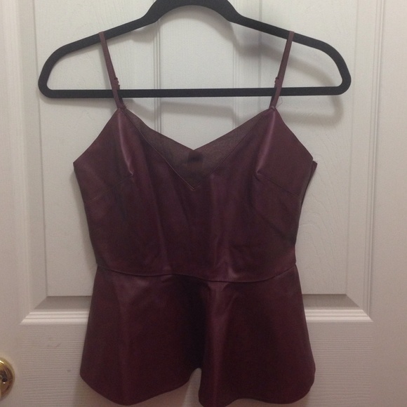 NWT Sexy Pleather Peplum Tank 🍷