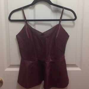 NWT Sexy Pleather Peplum Tank 🍷