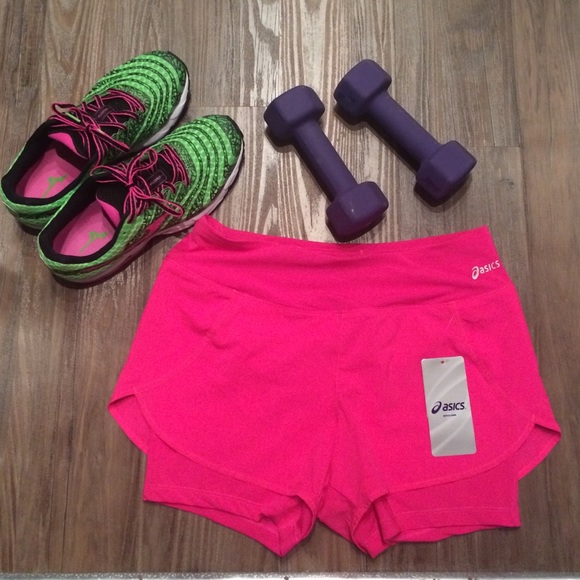 NEW Bright Pink Asics shorts - size medium