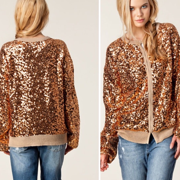 Wildfox gold sequin ballroom cardigan - Picture 3 of 4