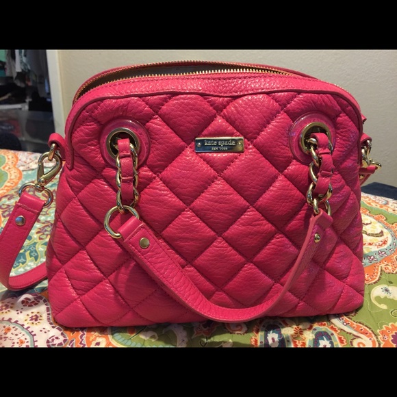 Kate Spade quilted hot pink handbag