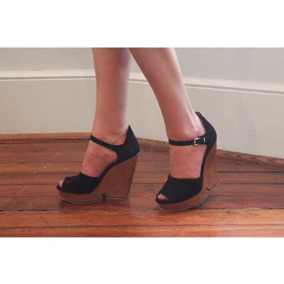 Sam Edelman black suede wedges