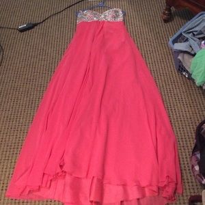 Pink Strapless Prom Dress