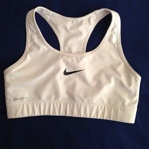 White nike dri fit sports bra