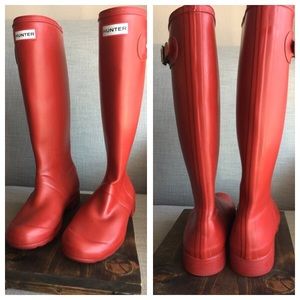 Hunter Rain Boots Red Matte size 7 women's