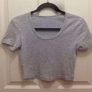 Grey Short Sleeve Crop Top 🐭
