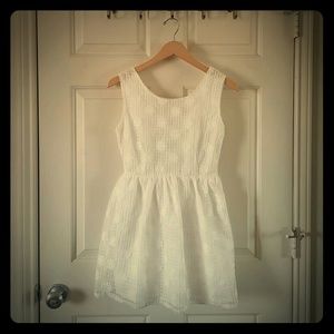 White Flower Embroidered Dress