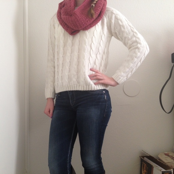 Forever 21 Sweaters - White Cable Knit Sweater