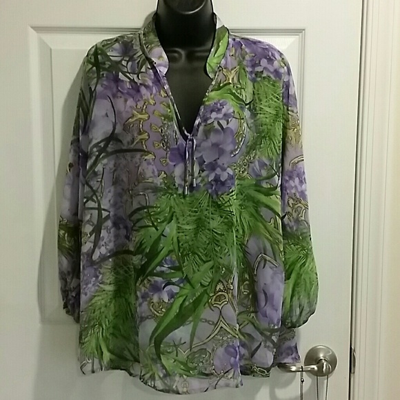 Beautiful green/lavander blouse