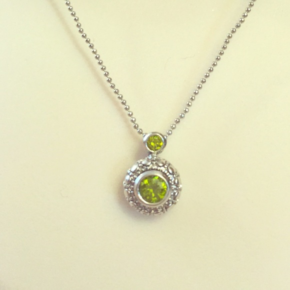 Peridot pendant on Sterling Silver Necklace