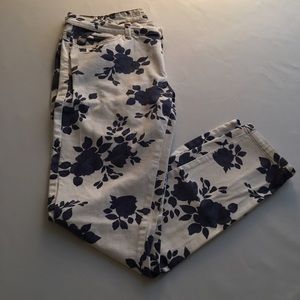 Zara Floral Cropped Skinnies