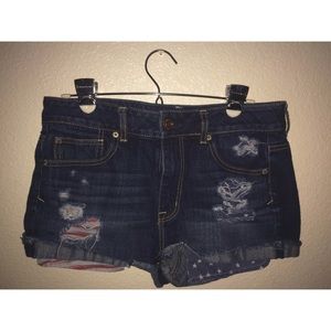 American flag high waisted shorts