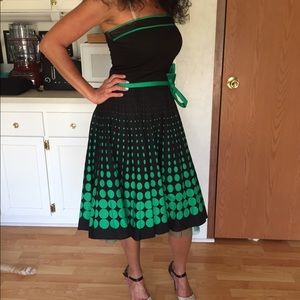 Green and black dress