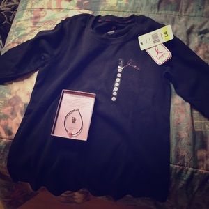 Pink ribbon shirt & jewelry bundle