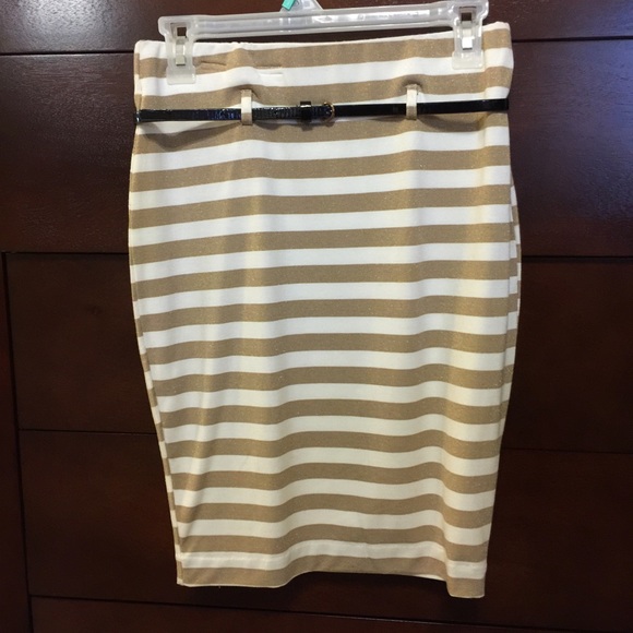 Cream & Gold lined skirt