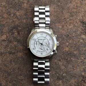 Michael Kors oversized silver women's watch