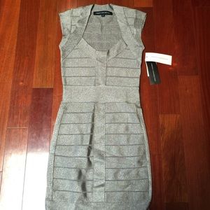 Silver FRENCH CONNECTION bandage cocktail dress