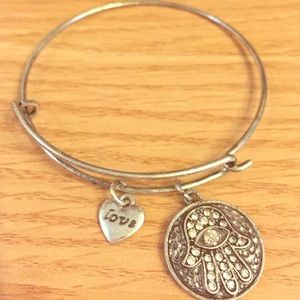 Silver Handprint with Diamond Accents